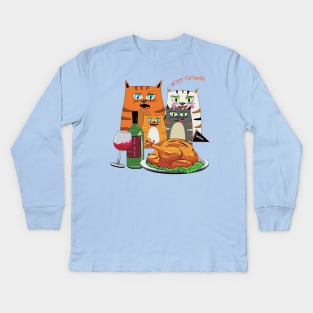 WTF Wine Turkey Family Kids Long Sleeve T-Shirt